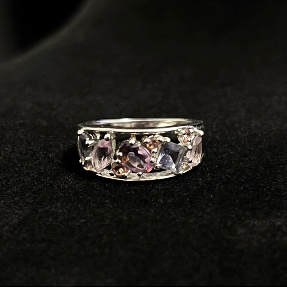 Avon Sterling Silver and Amethyst Ring Size 6